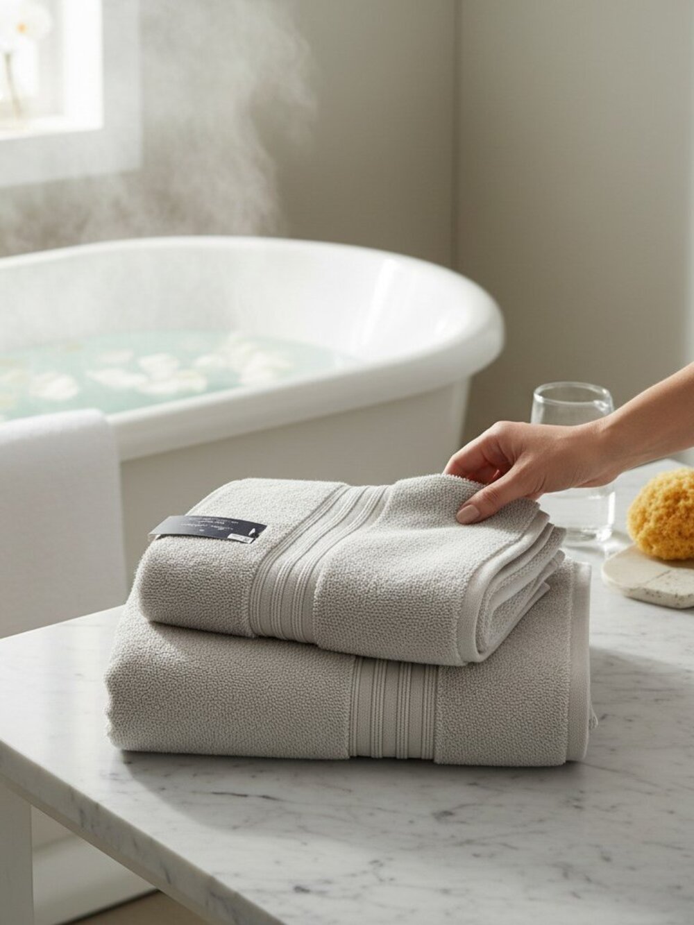 BROOKS BROTHERS Bath Towels Set of 2 Premium Turkish 100% Cotton 30"x56" 600GSM